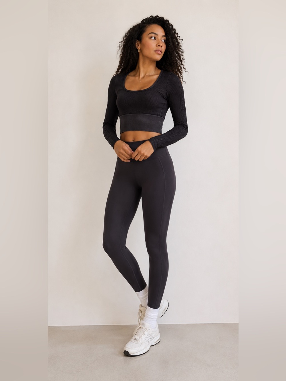 OFFLINE By Aerie Ribbed Long Sleeve Crop Top Small/P